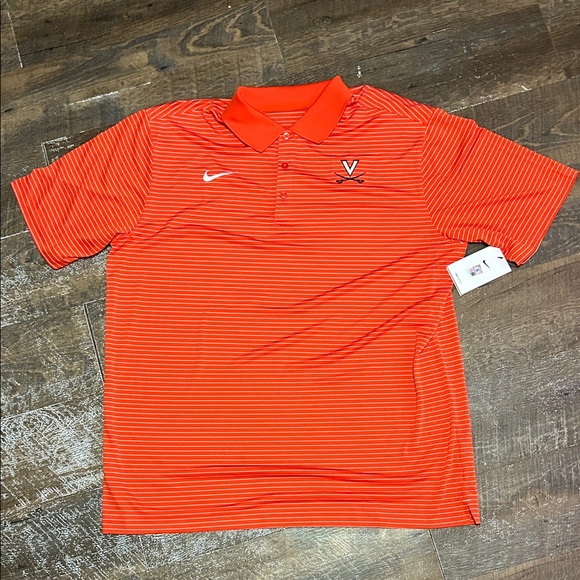 Nike Other - Nike Orange Striped Virginia Cavaliers Golf Tour Polo NEW Size XL Embroidered